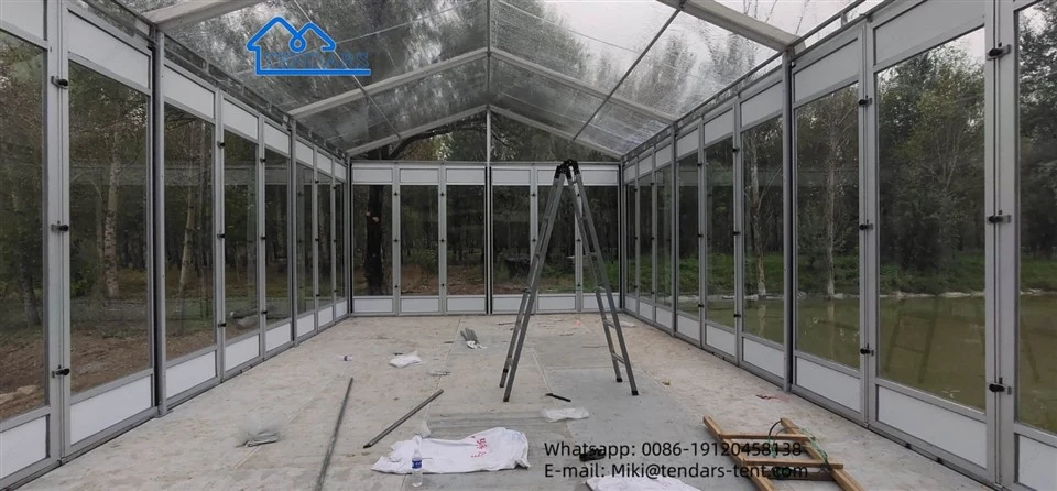 outdoor glass walls tent